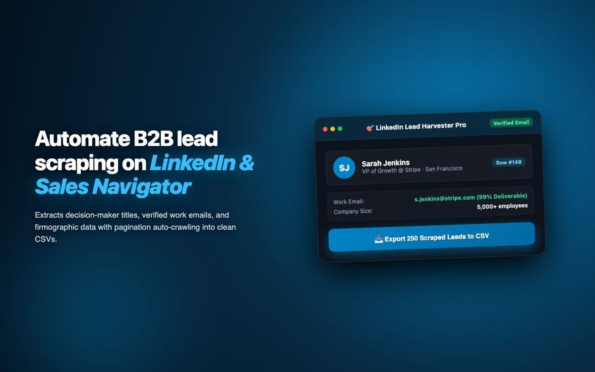 LeadHarvester — LinkedIn & Web Lead Extraction Chrome Extension