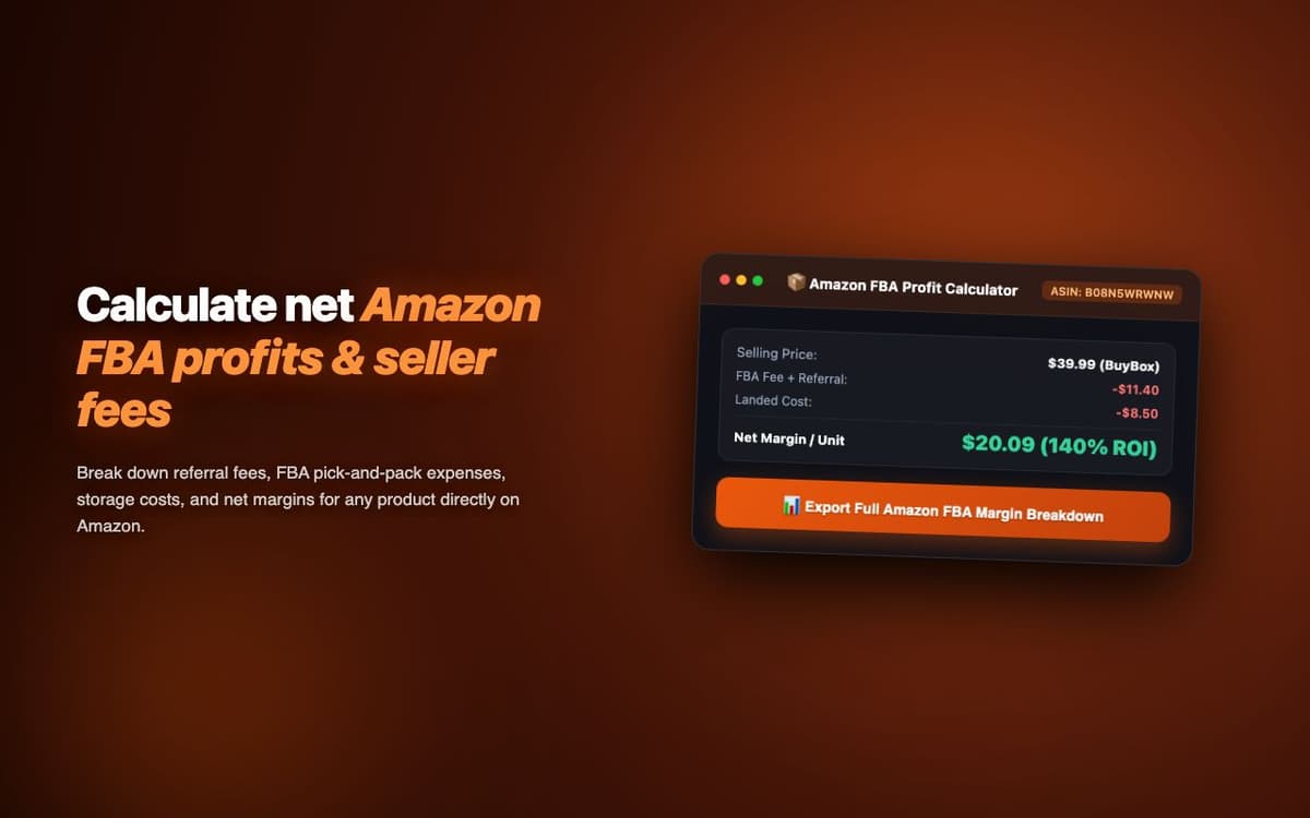 AmazonFBA Copilot — Amazon Seller Central AI Workflow Automation Extension