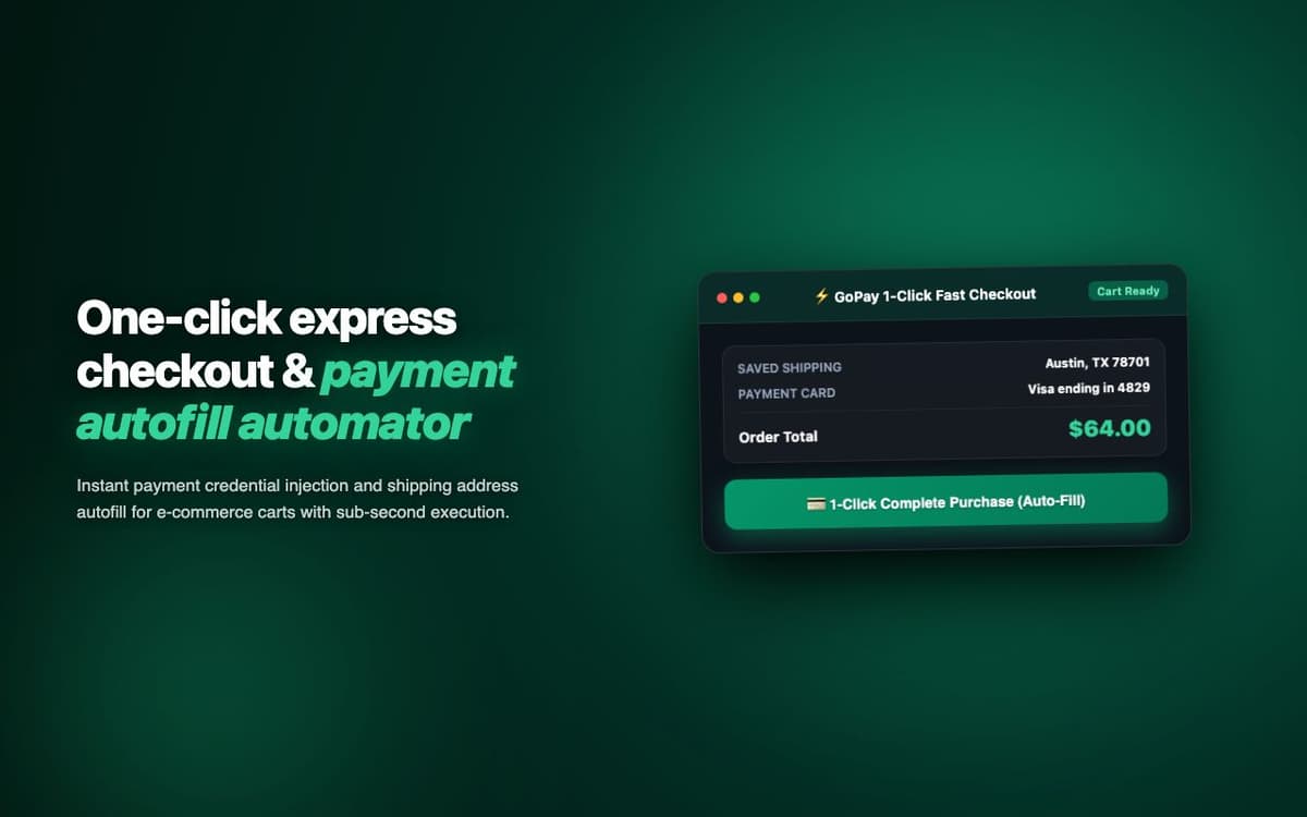 GoPay Express Checkout — One-Click Payment Acceleration Chrome Extension