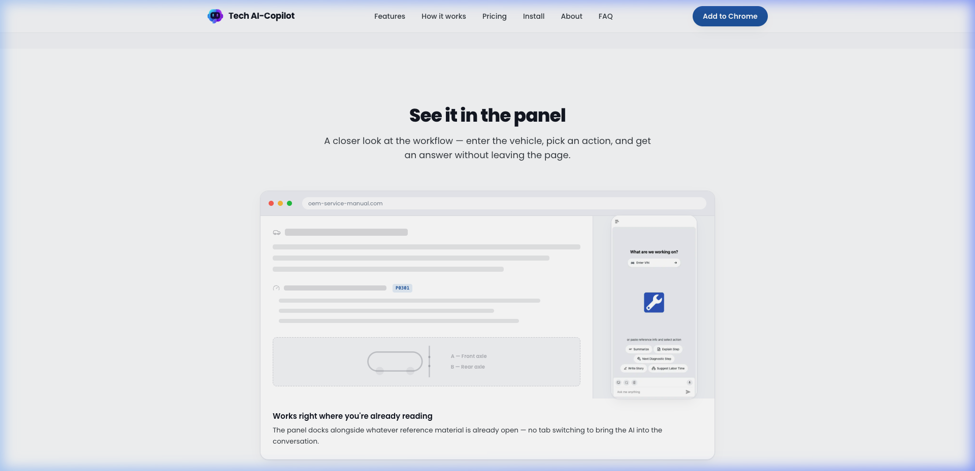 Tech AI-Copilot Snip & Scroll — capturing a multi-page OEM reference document