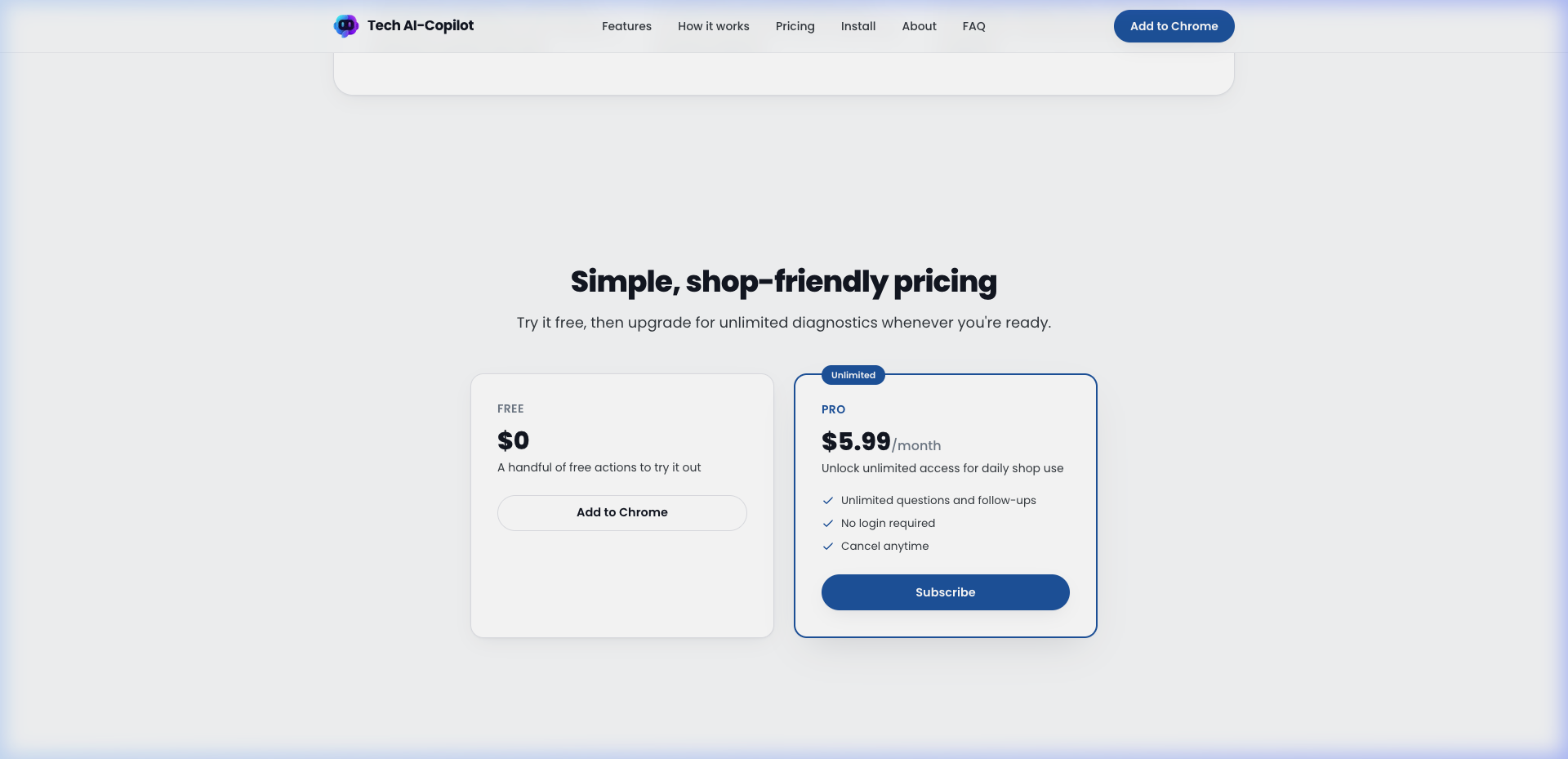 Tech AI-Copilot VIN Decoding modal — 17-character VIN entry